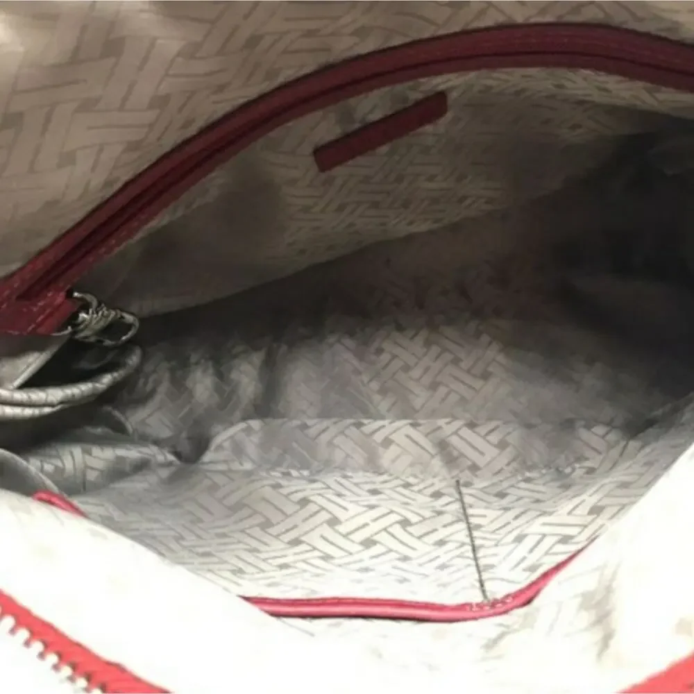 COLE HAAN LRG RED STRAP LEATHER HOBO BAG *